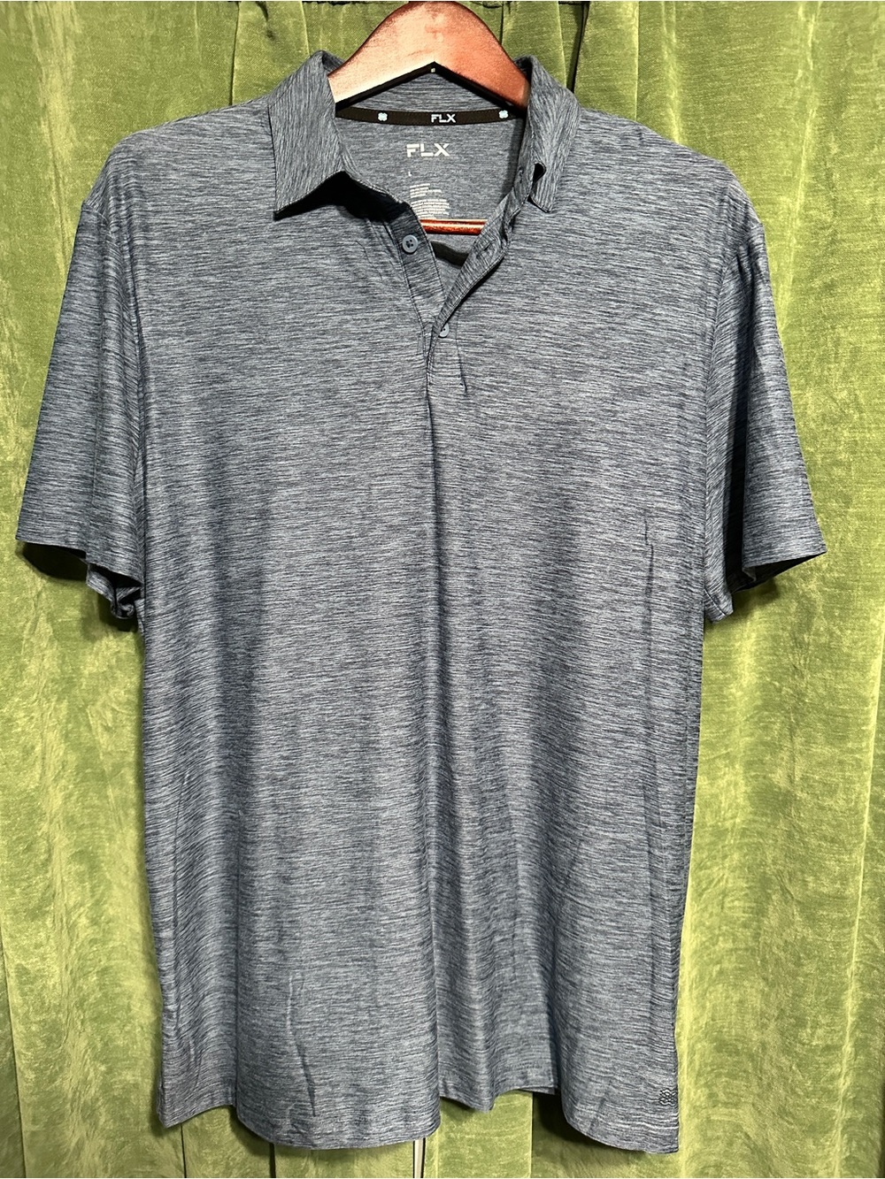 Men’s FLX Heather Gray Polo Shirt - Large